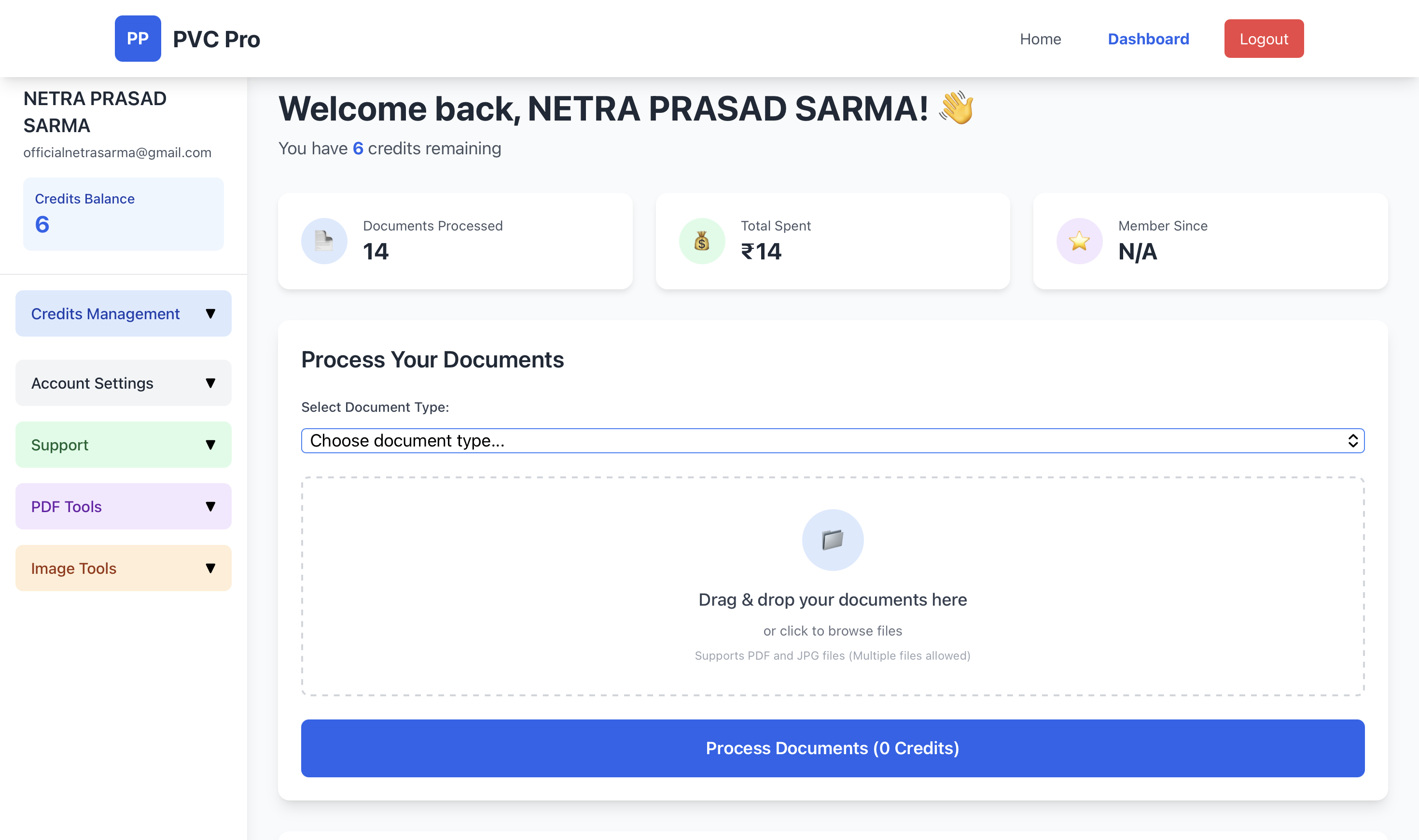 PVC Pro online dashboard preview showing analytics and features