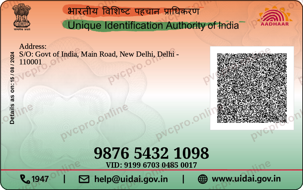 Color Aadhaar Back Preview